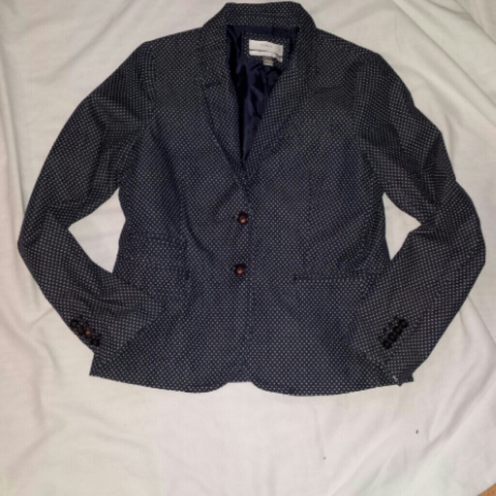 J. Crew Navy Polka Dot Blazer